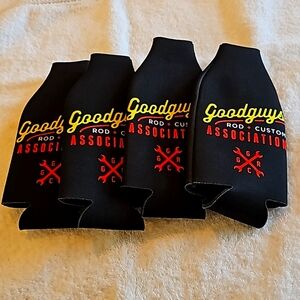 4 Goodguys Zipper Coozies for bottles, New